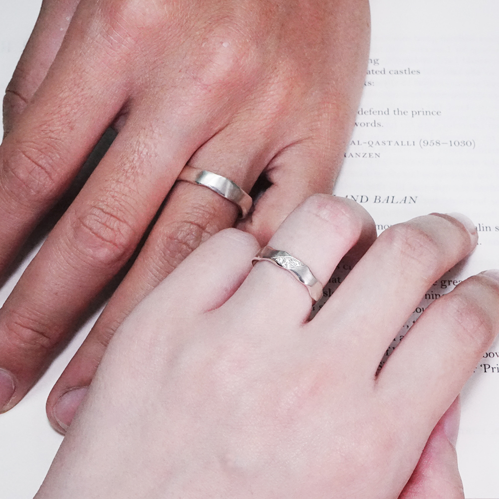 水波銀戒 可刻字 純銀情侶對戒組 客製化情侶戒指