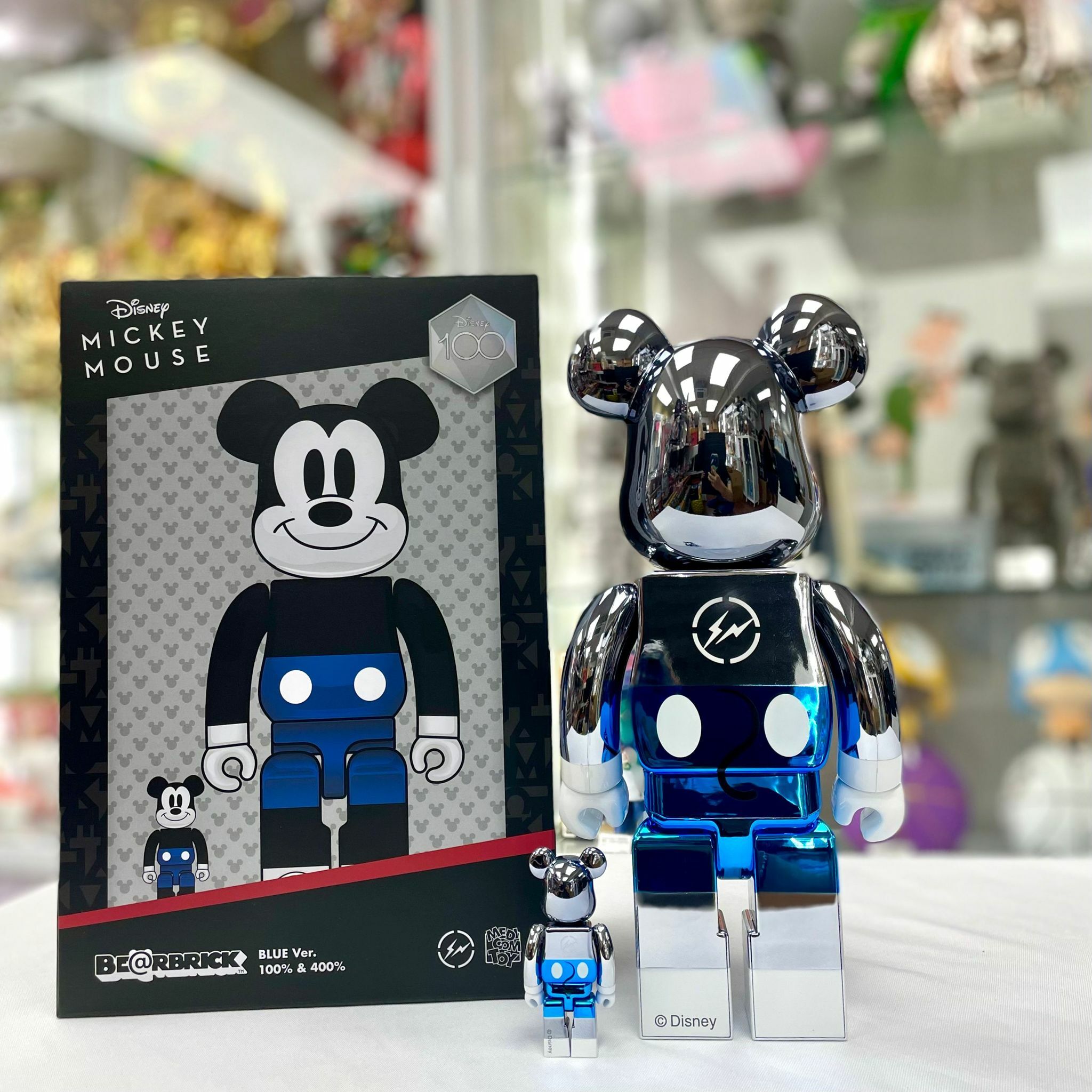 100% & 400% BE@RBRICK Fragmentdesign MICKEY MOUSE BLUE