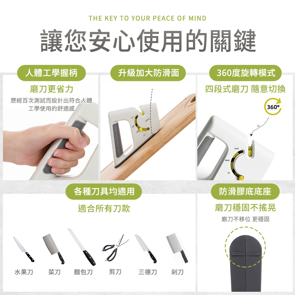 北歐四段式磨刀器(剁刀/菜刀/牛排刀/三德刀/水果刀/剪刀磨刀器)