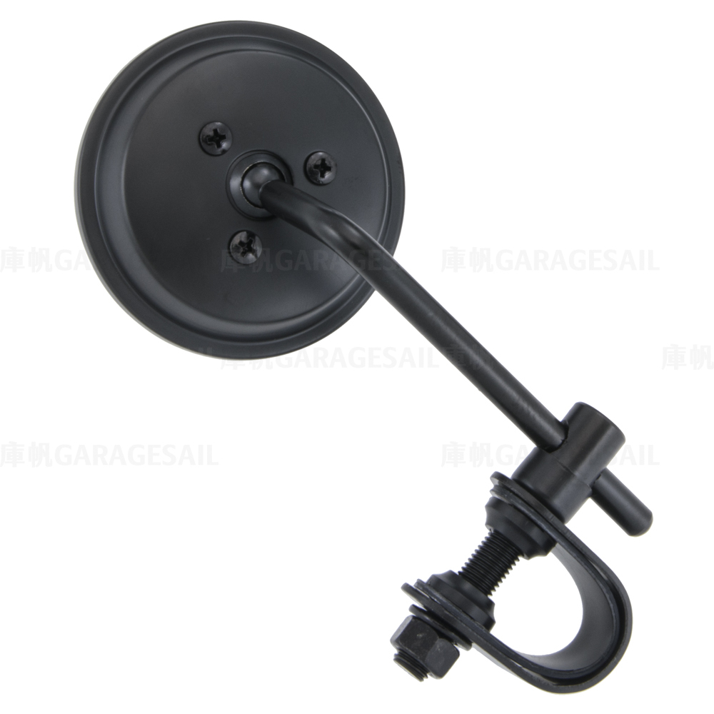 短桿 夾式 後照鏡 3吋圓 黑