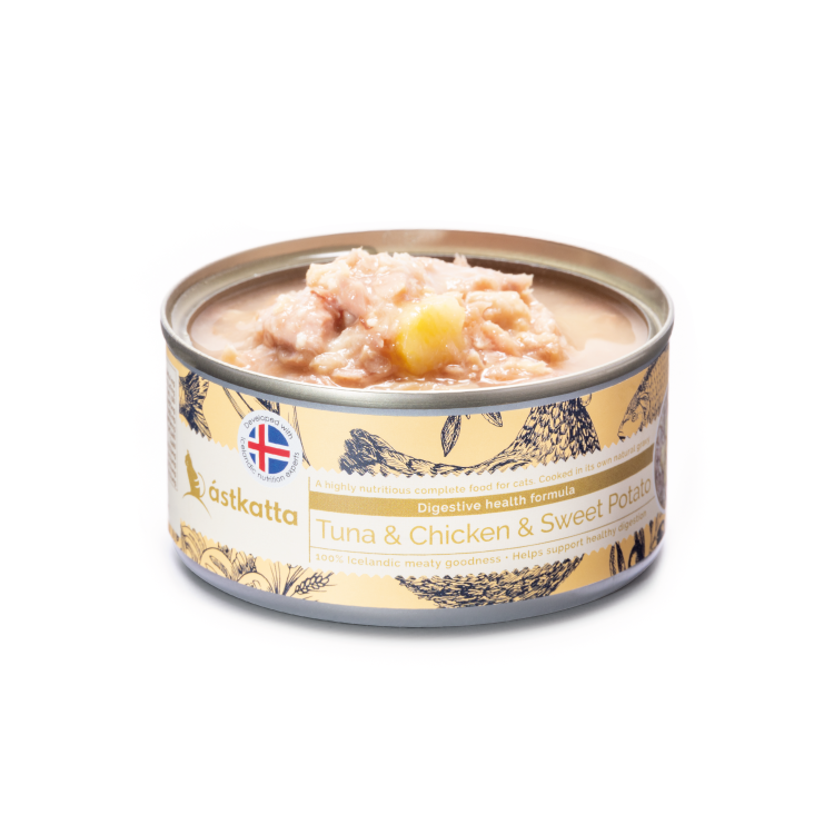 Astkatta 保健主食罐(腸道) - 白鰹吞拿雞肉蕃薯 (淺橙) 80g (任選6罐$93)