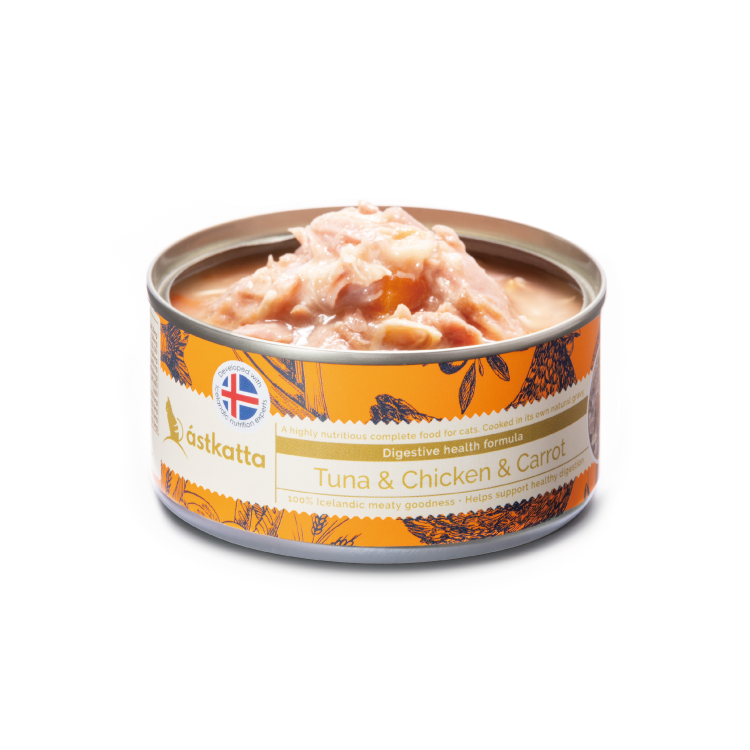 Astkatta 保健主食罐(腸道) - 白鰹吞拿雞肉胡蘿蔔 (深橙) 80g (任選6罐$93)