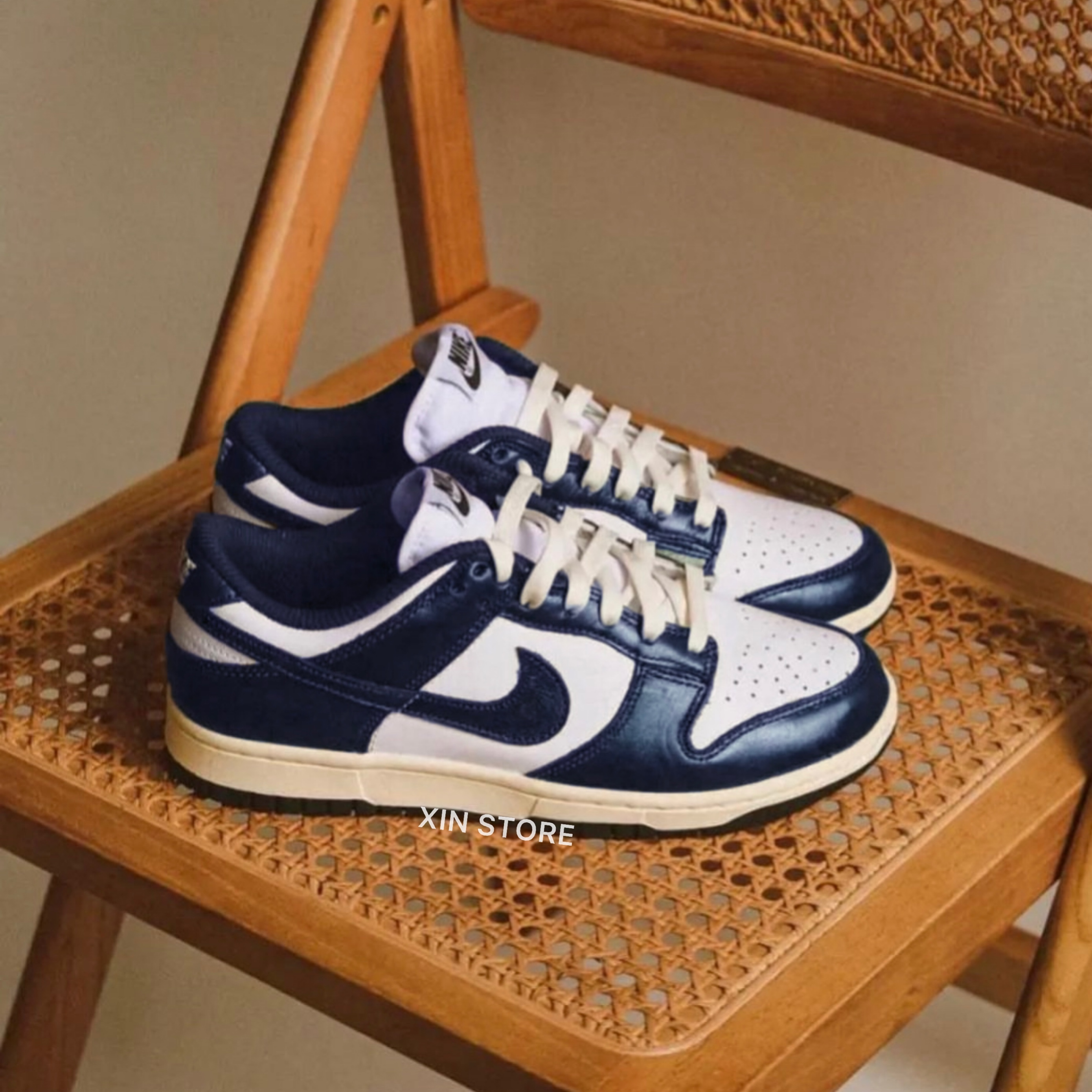 Nike W Dunk Low Vintage Navy 低筒金屬色奶油底海軍藍