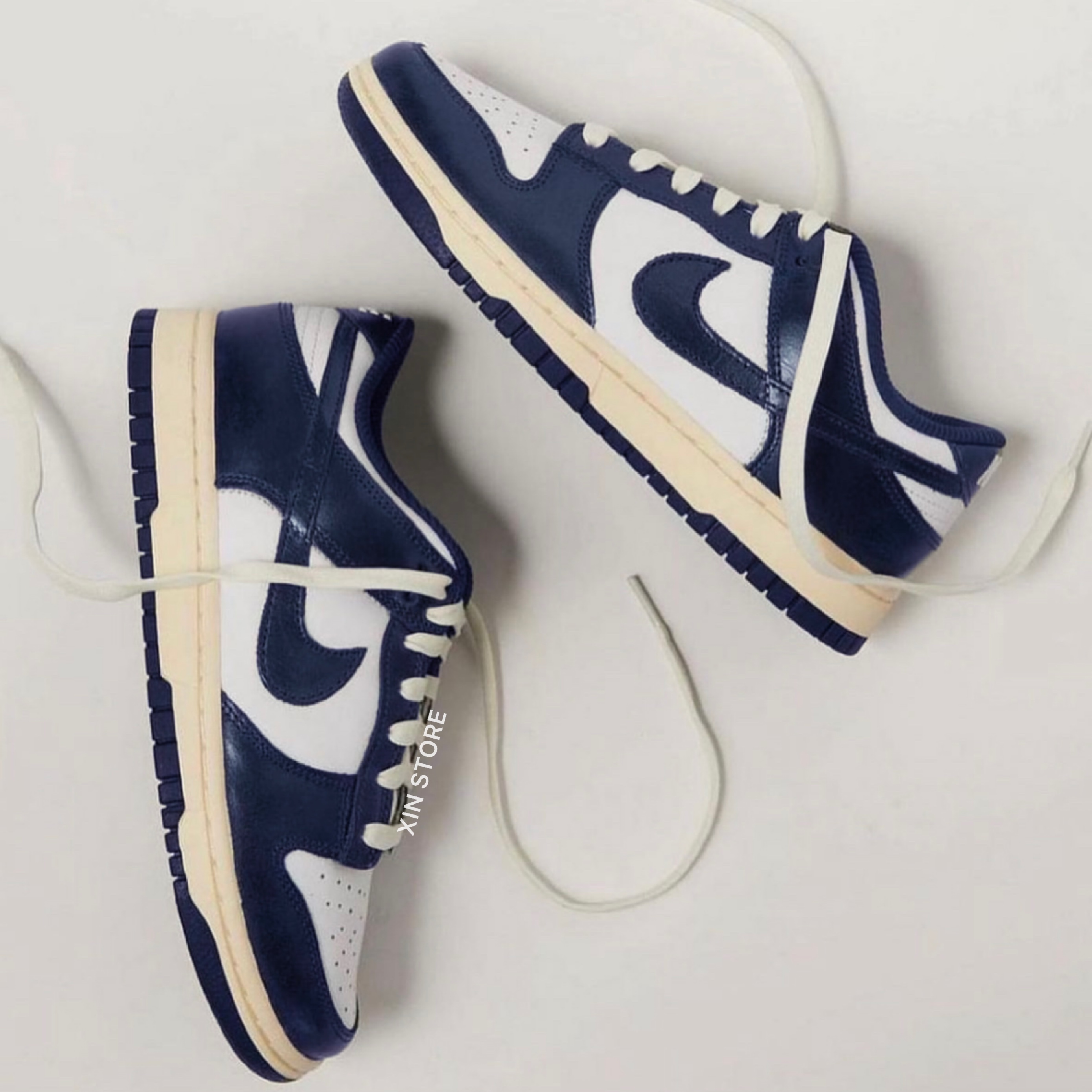 Nike W Dunk Low Vintage Navy 低筒金屬色奶油底海軍藍