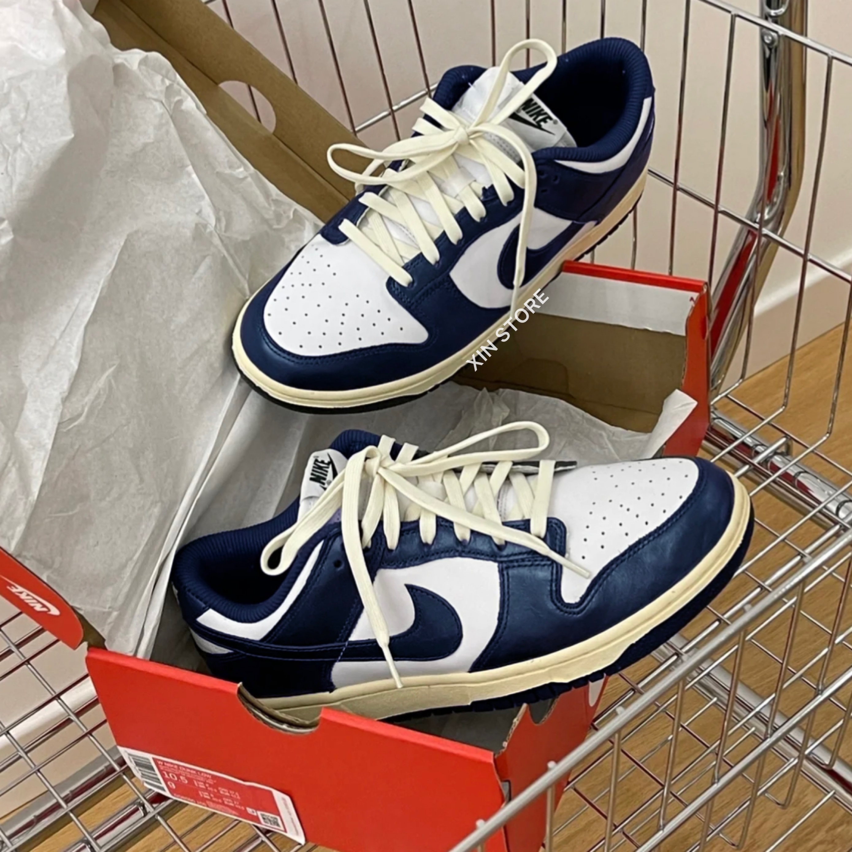 Nike W Dunk Low Vintage Navy 低筒金屬色奶油底海軍藍