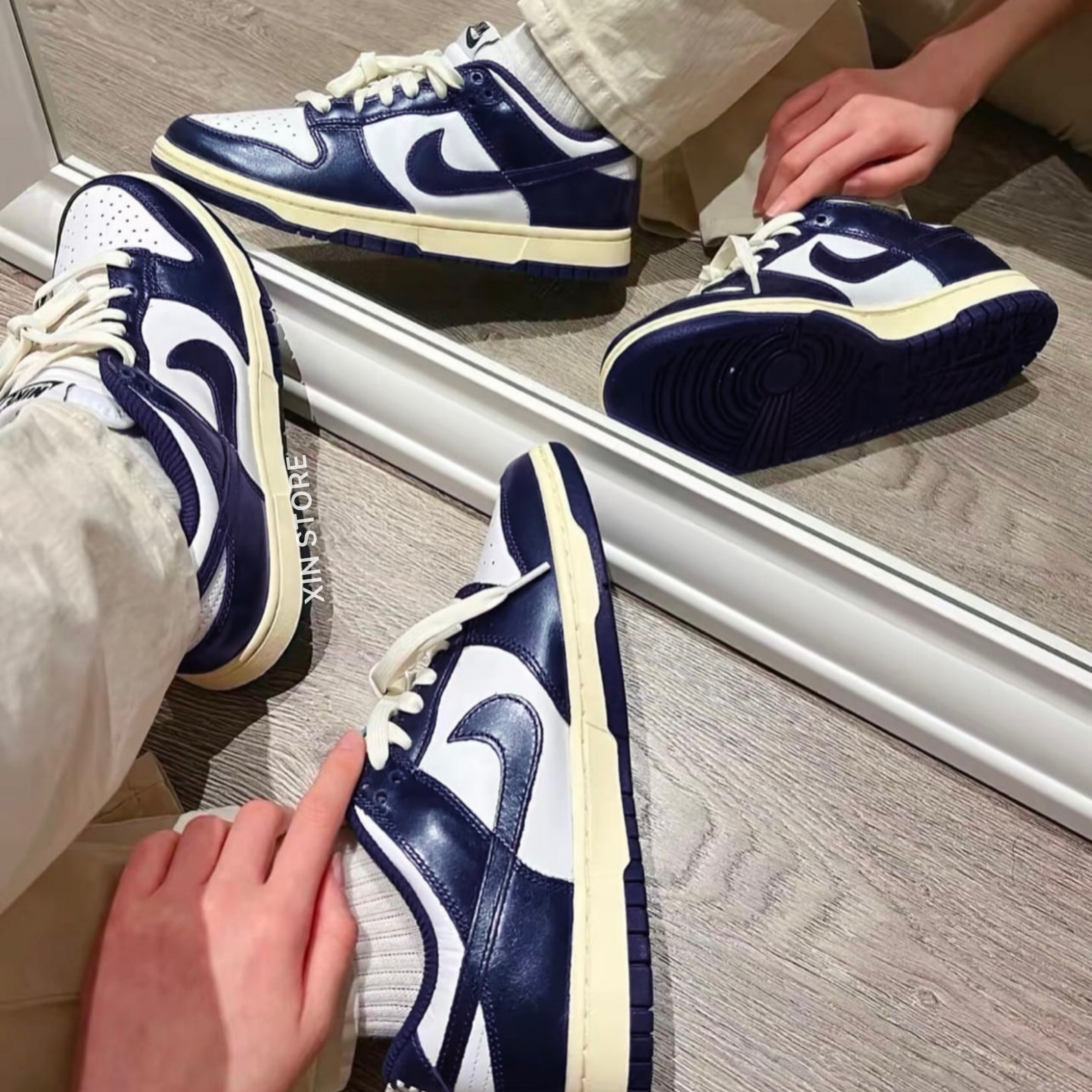 Nike W Dunk Low Vintage Navy 低筒金屬色奶油底海軍藍