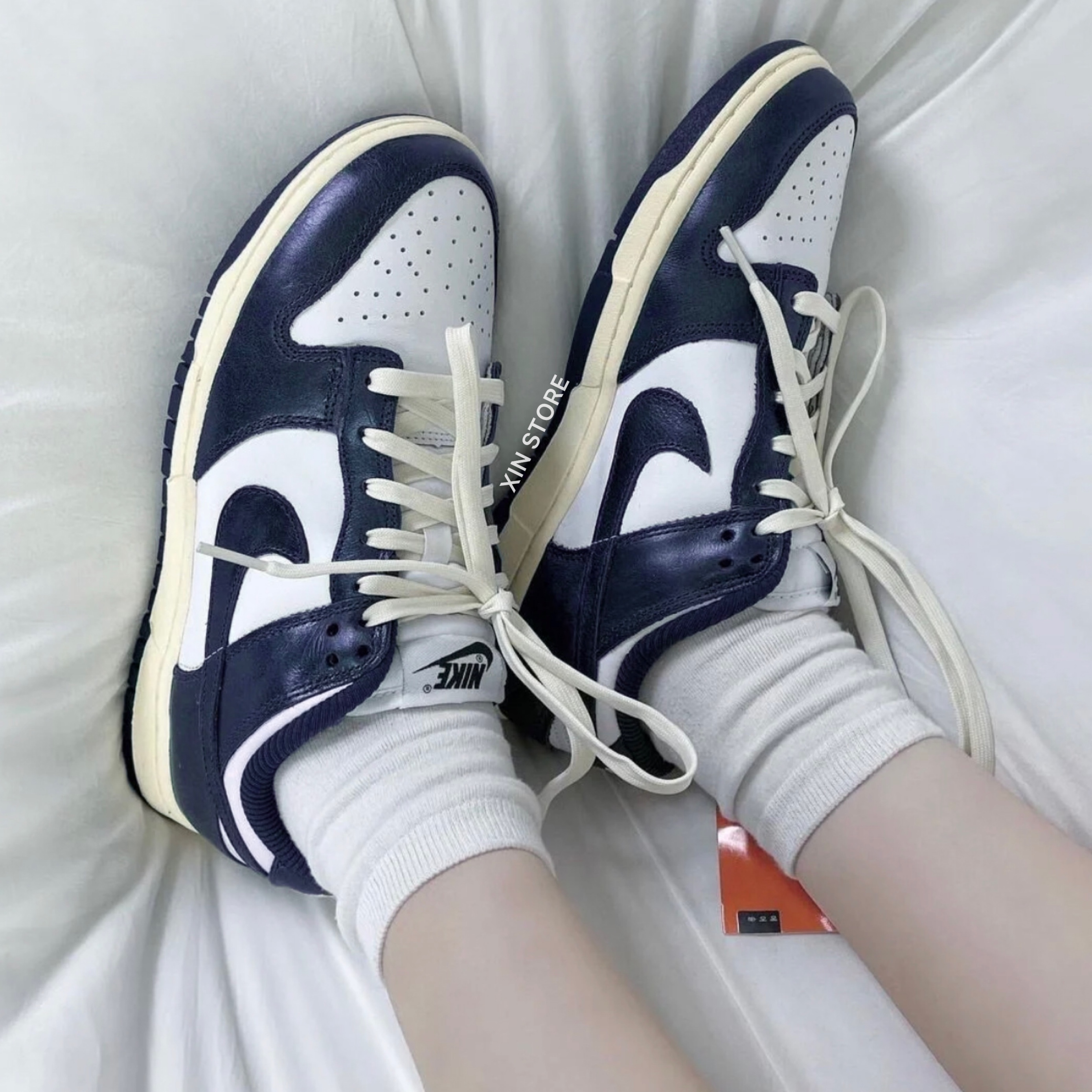 Nike W Dunk Low Vintage Navy 低筒金屬色奶油底海軍藍