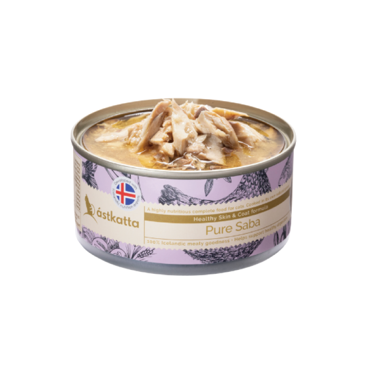 Astkatta 保健主食罐(美毛) - 野生青花魚 (淺紫) 80g (任選6罐$93)