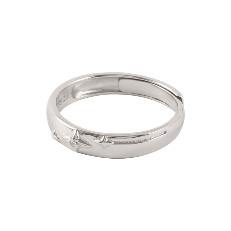 純銀對戒，情侶戒指 星光鑲鋯設計；萬顆繁星只專屬於你（3503男款）