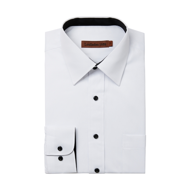 韓版防皺襯衫 黑領黑釦