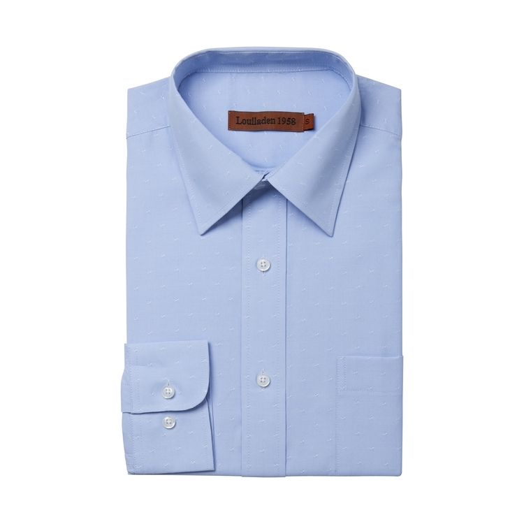 韓版防皺襯衫 藍底白點