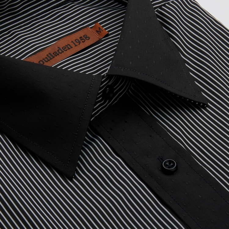 韓版防皺襯衫 黑接領