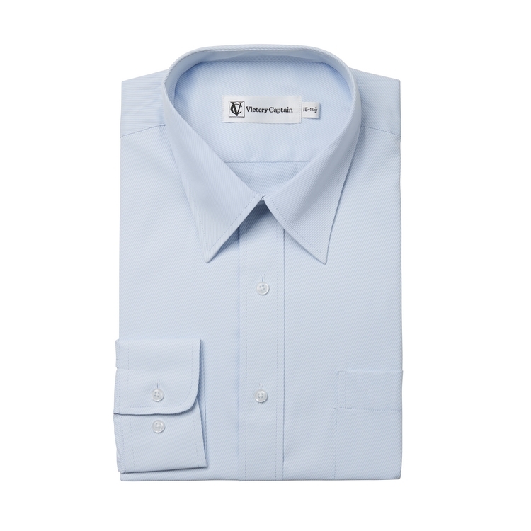 商務防皺 藍斜紋