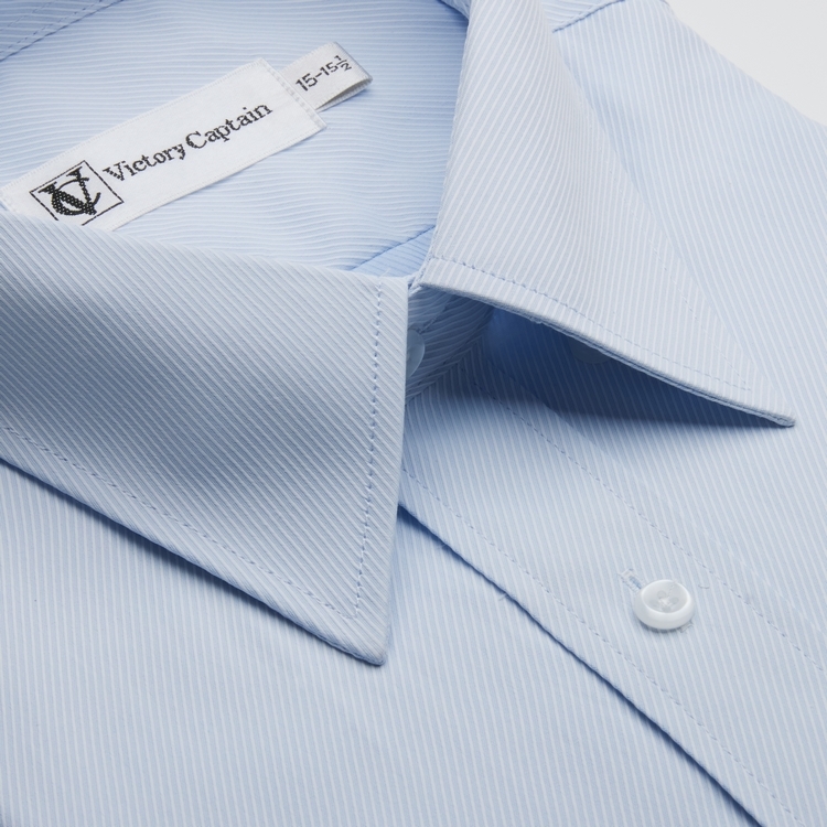 商務防皺 藍斜紋