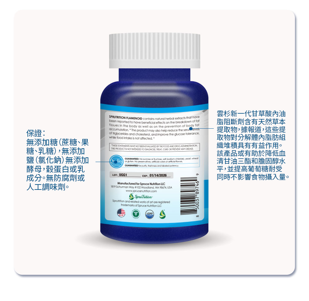 【 Spruce Nutrition 】美國雲杉 甘草酸 四重配方｜FLAMENOID｜30 粒裝（美國原裝行貨）