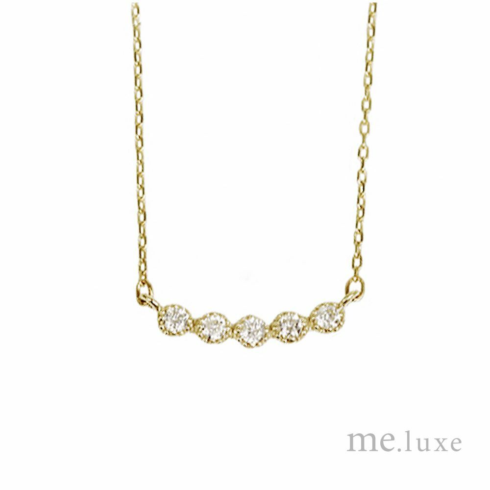 【me.luxe】K10鑽石5分微笑花朵鍊