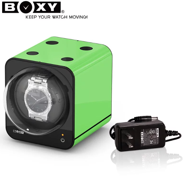 【BOXY 】自由堆疊 方便實用 手錶旋轉盒 綠色 （含變壓器組合）  現代鐘錶
