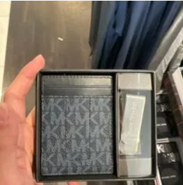 [S] MICHAEL KORS 37H9LGFD1B MONEY CLIP CC BX SET,ADML/PL BLUE, , 193600529399 (SMK440)
