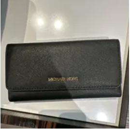 [S] MICHAEL KORS 35S8GTVF7L JET SET TRAVEL LG TRIFOLD LEATHER,BLACK,, 191935546272 (SMK445)
