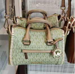 [S] MICHAEL KORS 35S3GCCC0B CARINE XS TZ SATCHEL CROSSBODY LEATHER,LIGHT SAGE MULTI, , 196163770543 (SMK447)
