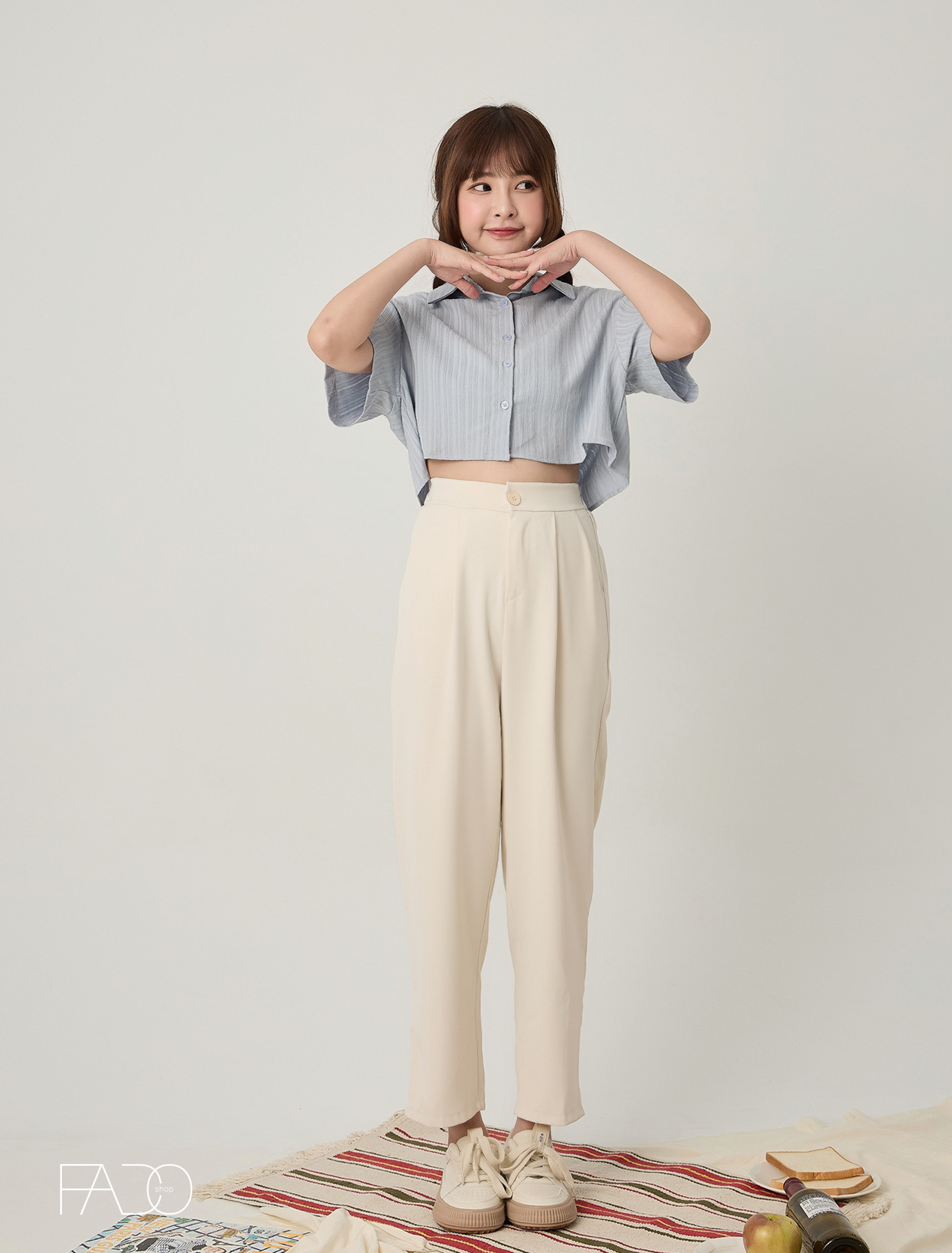 法朵Fado shop｜素面後鬆緊單釦西裝寬褲 273C027 三色 M-L