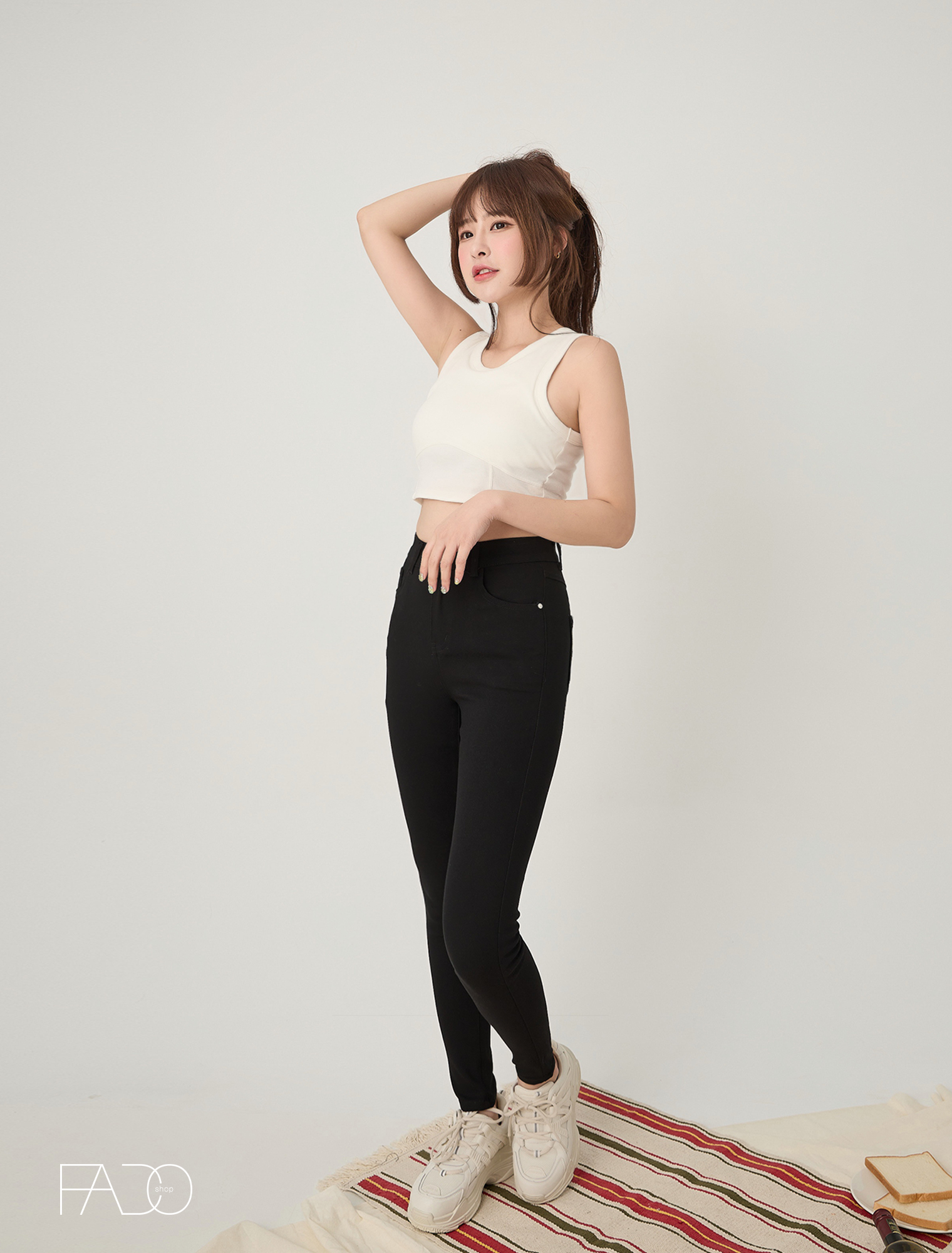 法朵Fado Shop｜素面-5KG顯瘦窄褲 279C002 黑 S~XL