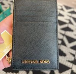 [S] MICHAEL KORS 35F2GTVD2L JET SET TRAVEL MD TZ CARD CASE,BLACK,, 196163431369 (SMK448)