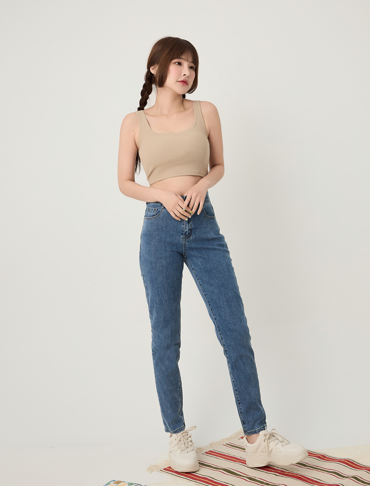 法朵Fado Shop｜細坑條肩帶可拆背心 526B003 六色