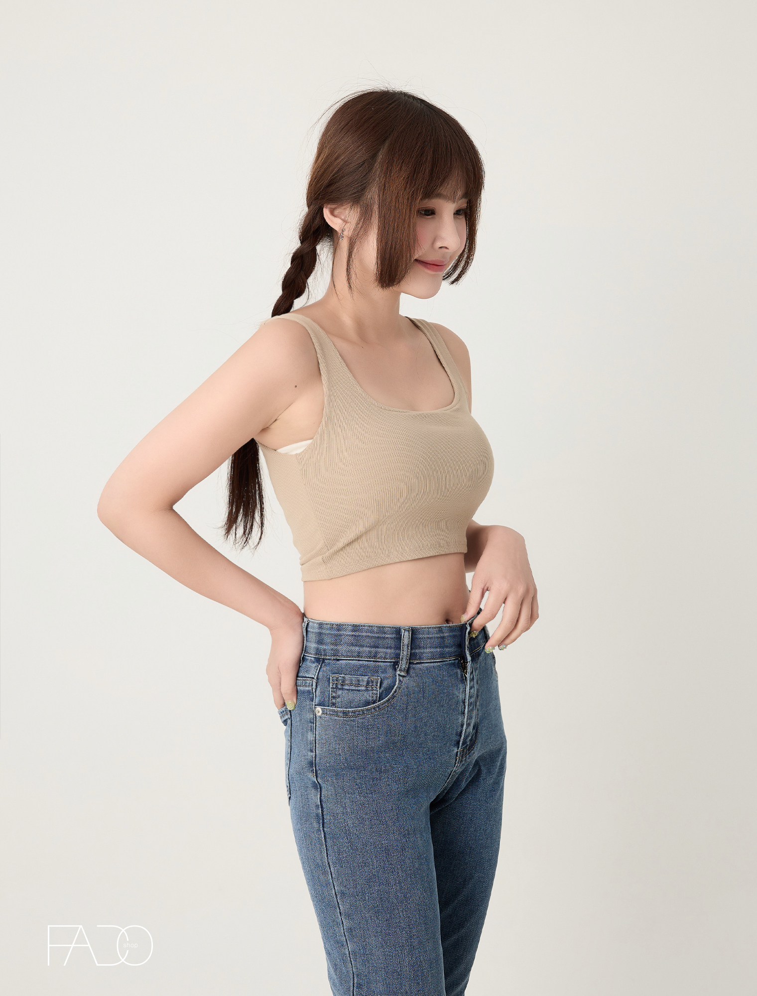 法朵Fado Shop｜細坑條肩帶可拆背心 526B003 六色