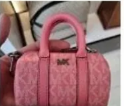 [S] MICHAEL KORS 36S3LGFK5B GIFTING MICRO DUFFLE KEYFOB,TEA ROSE, , 196163790367 (SMK450)