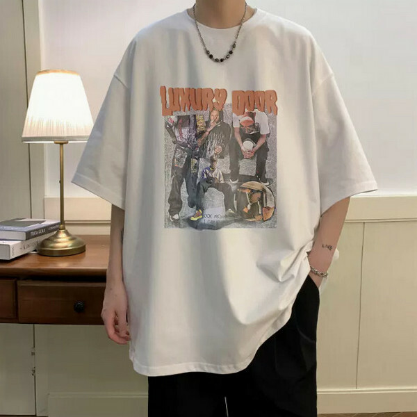 Cotton loose men's short-sleeved T-shirt
