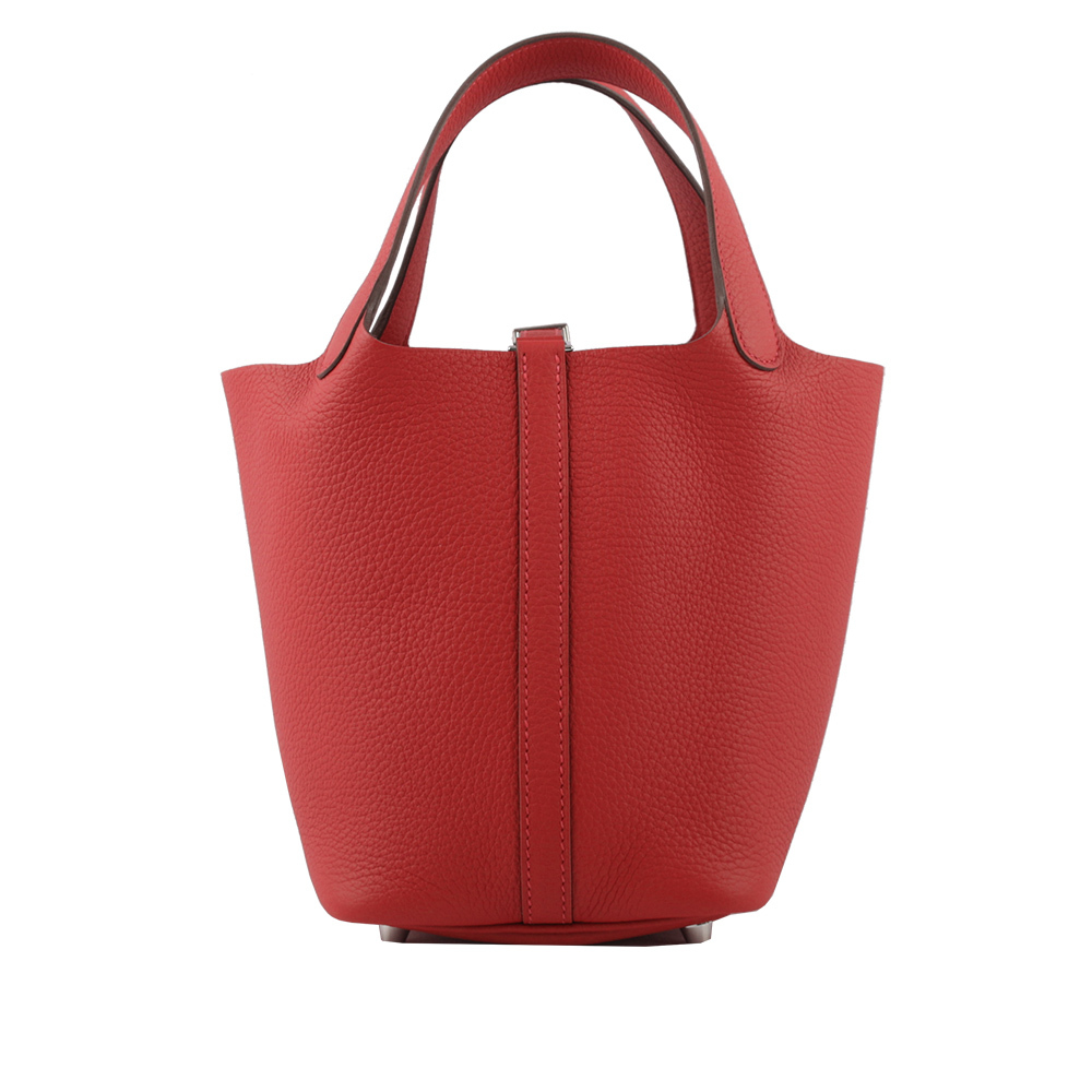 【HERMES】Picotin Lock 18cm PM手提小水桶(朱砂紅) H056289CK 5E