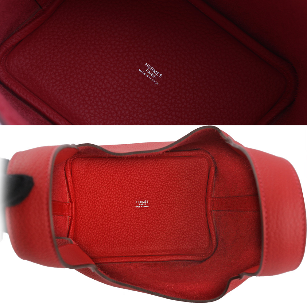 【HERMES】Picotin Lock 18cm PM手提小水桶(朱砂紅) H056289CK 5E