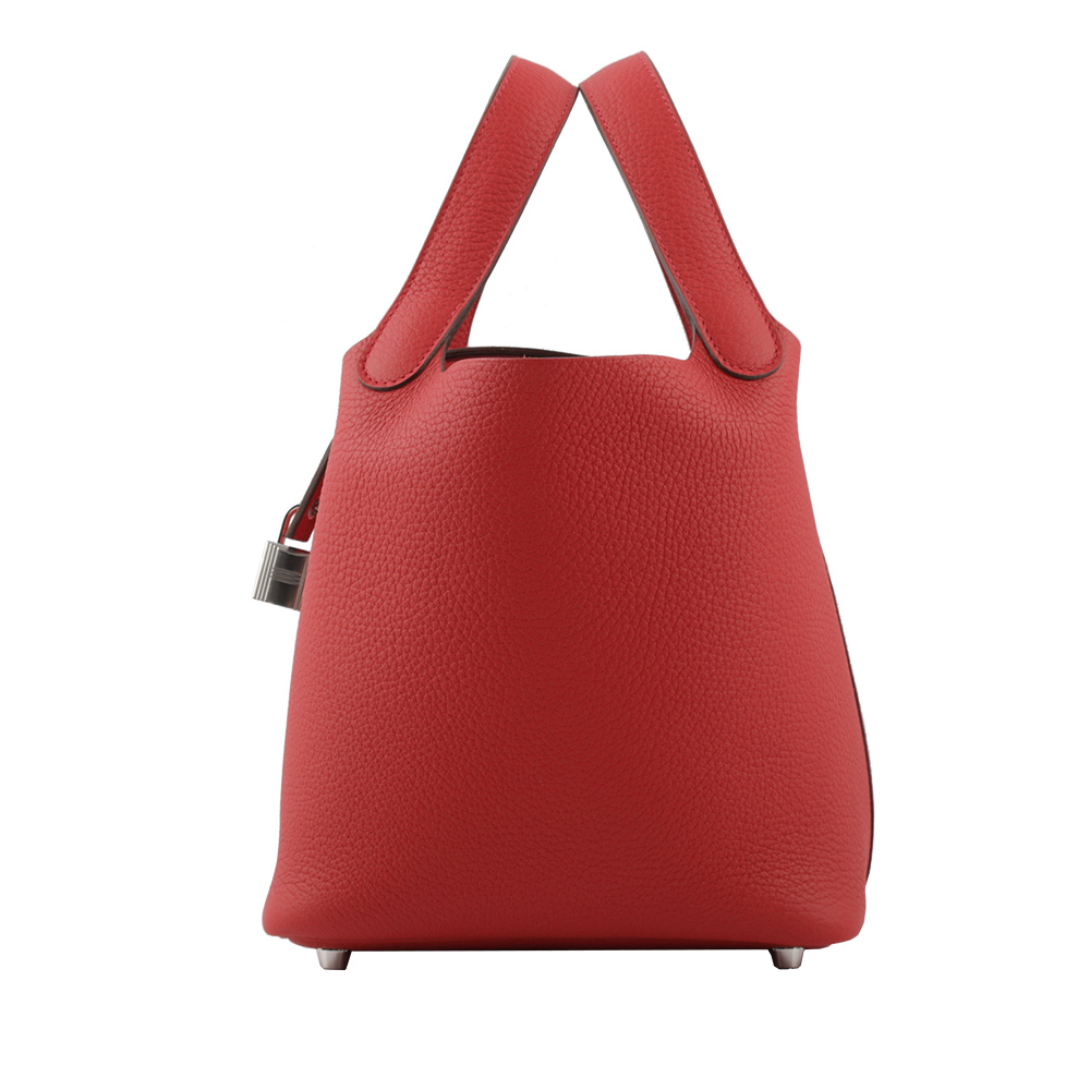 【HERMES】Picotin Lock 18cm PM手提小水桶(朱砂紅) H056289CK 5E