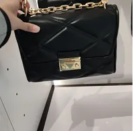 [S] MICHAEL KORS 35S2GNRL2U SERENA MD FLAP SHOULDER NON-LTHR VEGAN MATERIAL,BLACK, , 196163082554 (SMK454)