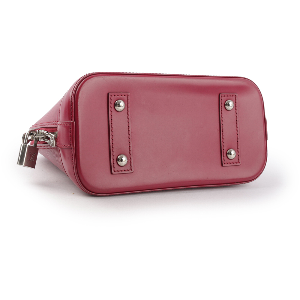 【Louis Vuitton / LV】Alma BB EPI皮革手提/斜背包(莓紅色)