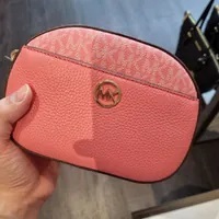 [S] MICHAEL KORS 35S3G8GC0Y JET SET GLAM SM FRNTPKT OVAL XBODY LEATHER,TEA ROSE, 196163832623 (SMK471)