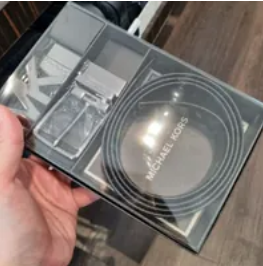 [S] MICHAEL KORS 36H9MBLY4V 4 IN 1 DRESS BELT BOX SET,BLACK,, 193600527821 (SMK482)