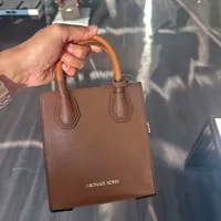 [S] MICHAEL KORS 35S1GM9T0L MERCER XS NS SHOPPER CROSSBODY LEATHER,LUGGAGE, 194900272527 (SMK485)