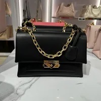 [S] MICHAEL KORS 35F2G0EF80 CECE MD NON- LEATHER VEGAN FLAP PKT SHOULDER,BLACK, 196163434889 (SMK490)