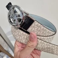 [S] MICHAEL KORS TWIST REVERSIBLE BELT,WHITE/BLUE,558385-WHITE/BLUE (SMK191)