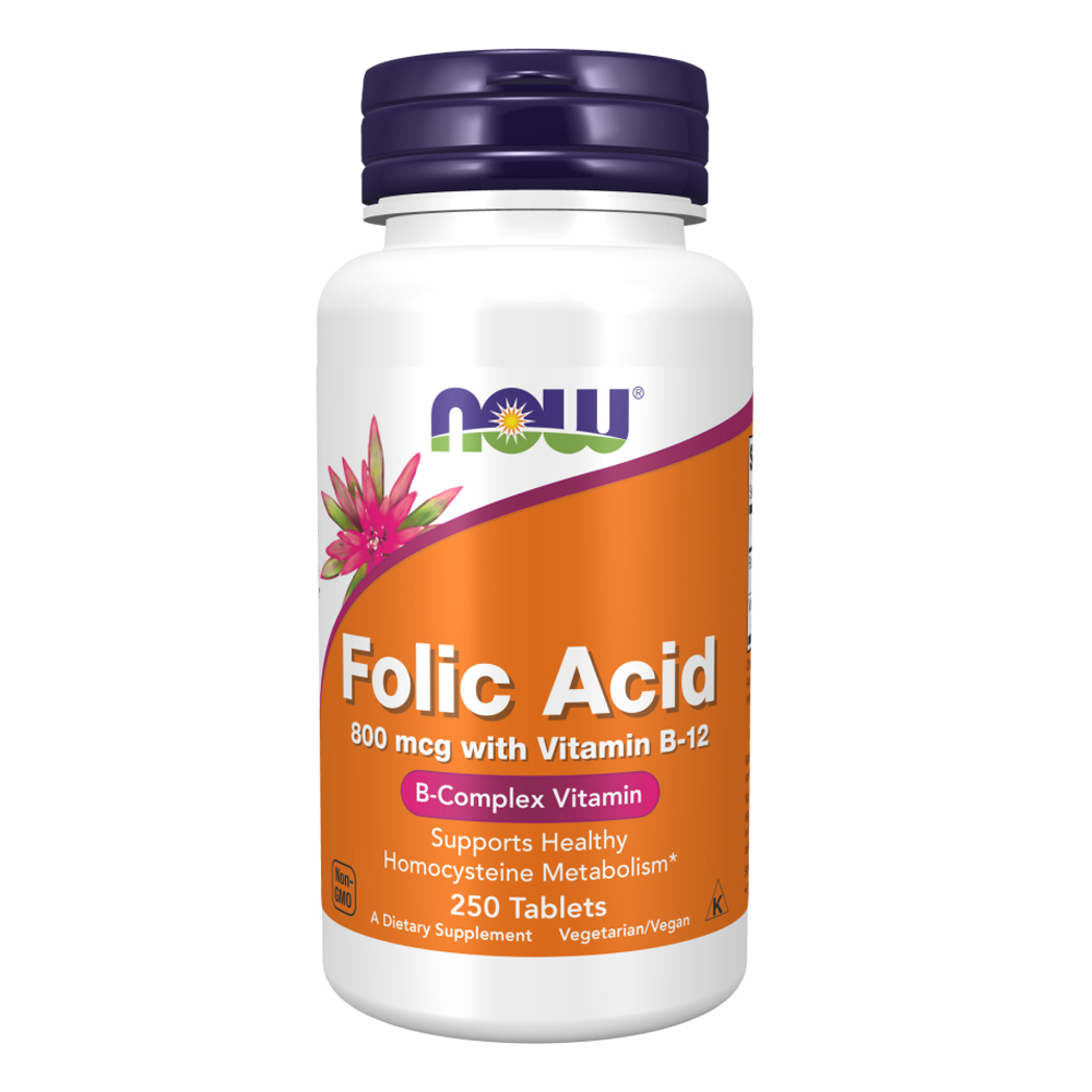 【NOW】葉酸+B12錠1瓶(250顆) /孕期補給