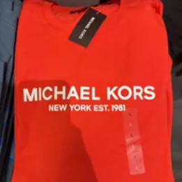 [S] MICHAEL KORS NEW YORK EST.1981 SHORT SLEEVE T-SHIRT,DARK SANGRIA,, OF2517PFV4-DK SANGRIA (SMK494)