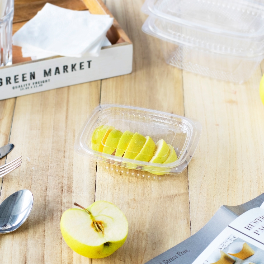 塑膠透明沙拉盒-LT 方形平蓋 8oz