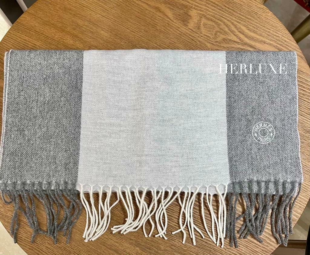 Anthracite/ gris chine cachemire echarpe 40x160cm