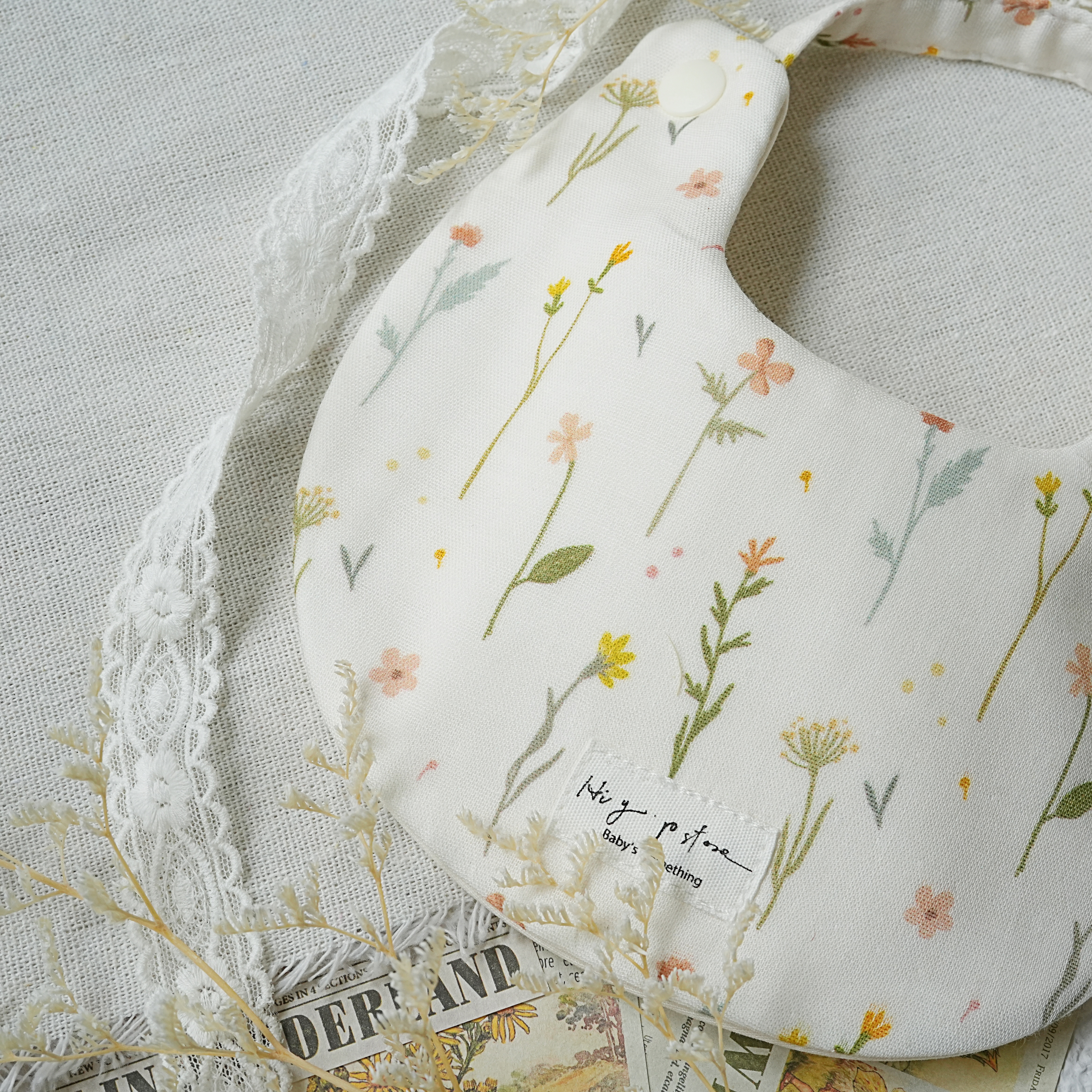 Hi Y.P store-手作圍兜-獨家設計款-清新植花(一般兜)