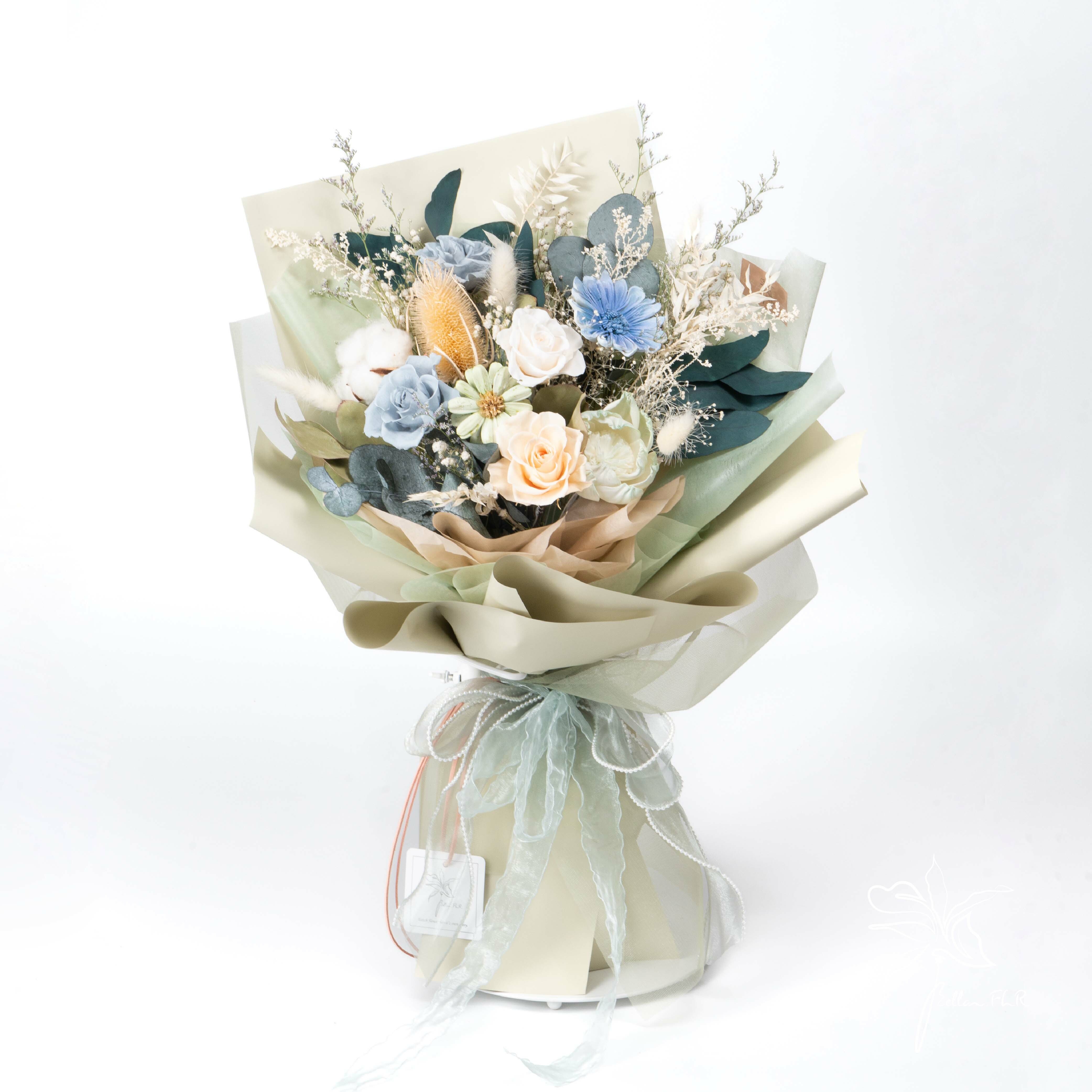 【月色皎潔】大型永生乾燥花束