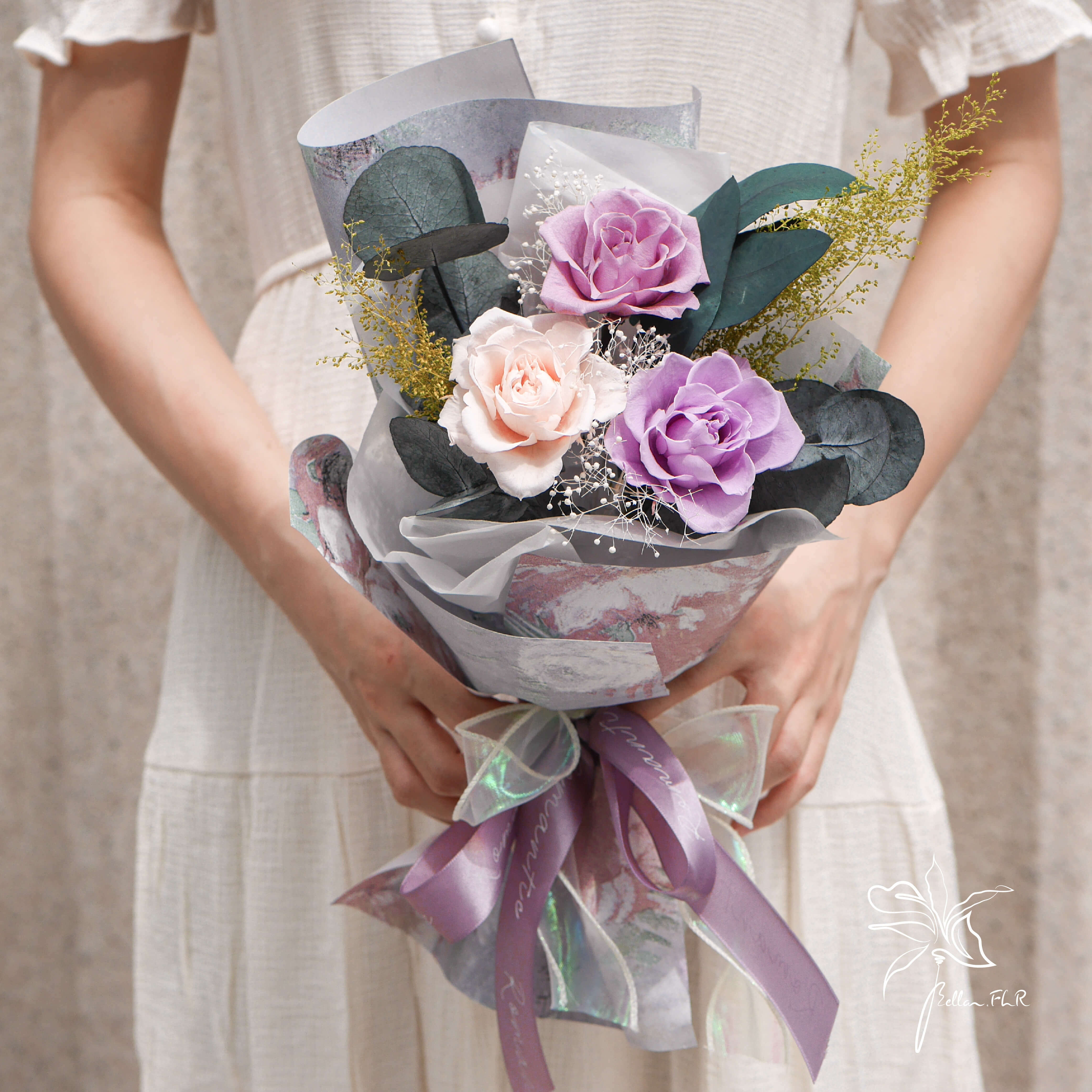 【鵲橋花開】小型永生乾燥花束