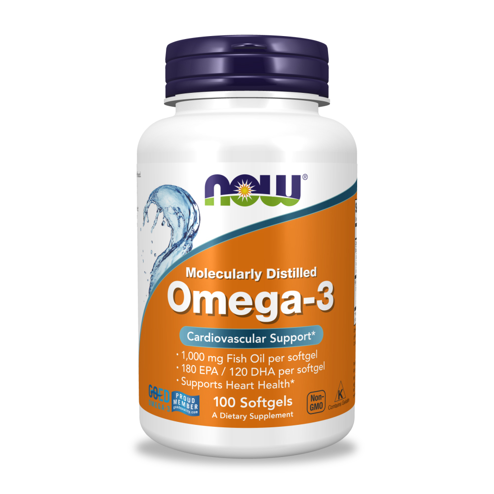 【NOW】Omega-3魚油膠囊1瓶(100顆)/晶亮保健