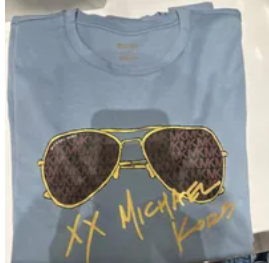[S] MICHAEL KORS BRONZING LOGO SUNGLASSES PRINT SHORT SLEEVE TEE,CHIMBAY,, JF150F197J-CHIMBAY (SMK497)